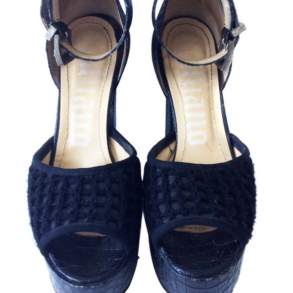 JOHN GALLIANO BLACK LEATHER PLATFORM SHOES S8 - Picture 4 of 5